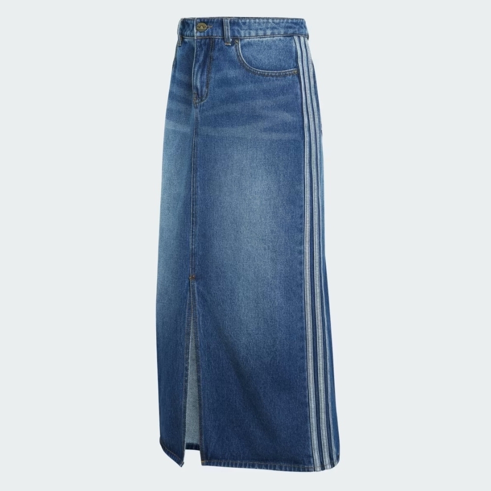 Adidas Denim Midi Skirt - Size 12 - Picture 2 of 9